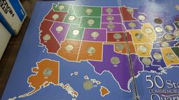 50 state quarters map, filled with all 50 quarters
