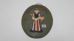 4th of july decor, God bless america with uncle sam wall hanging