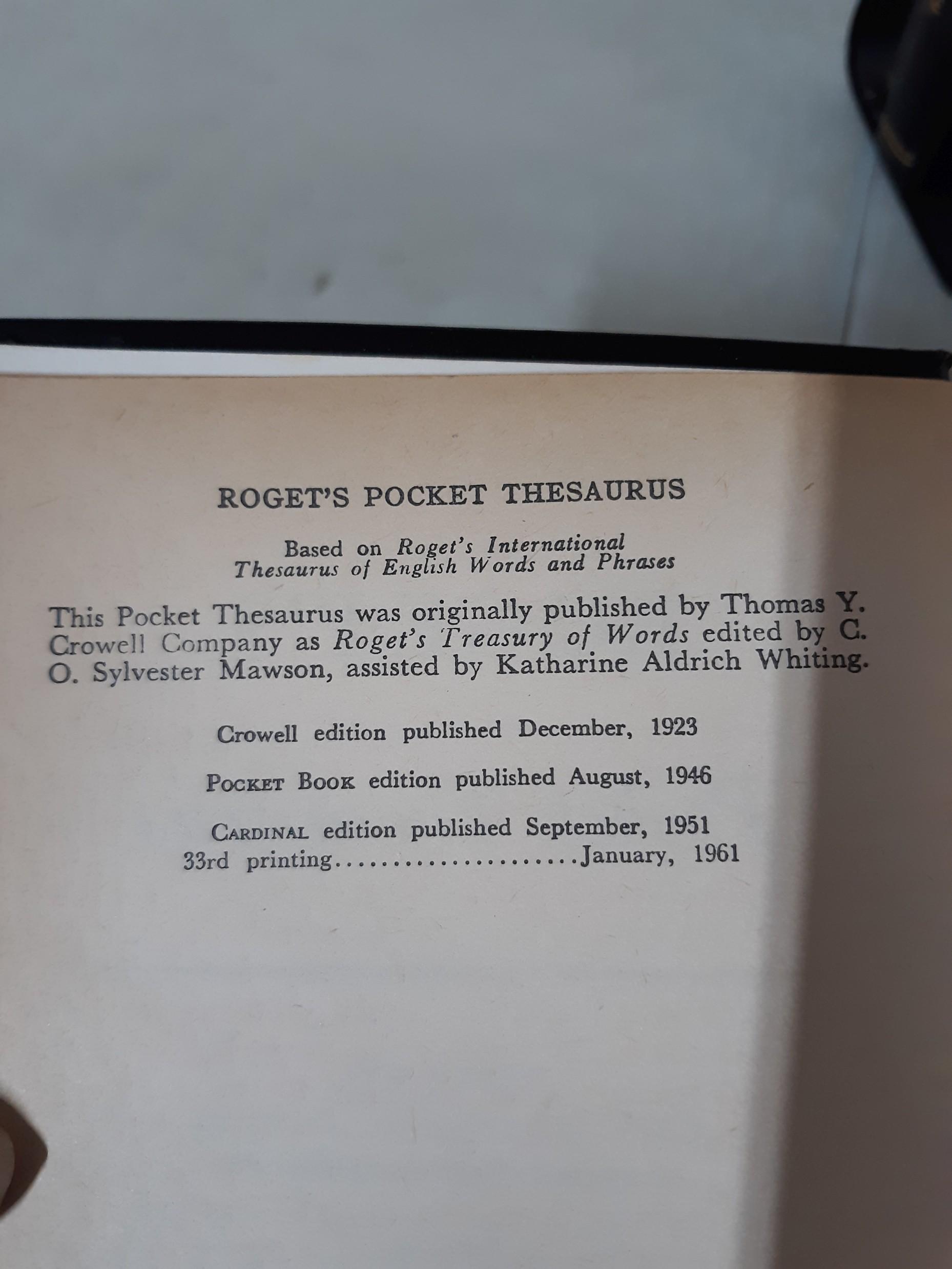 Vintage Roget's Pocket Thesaurus, 3 books