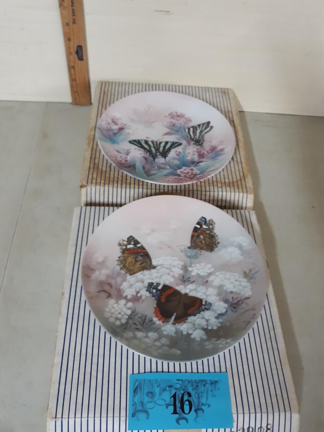 WJ George Fine China Butterfly Plates