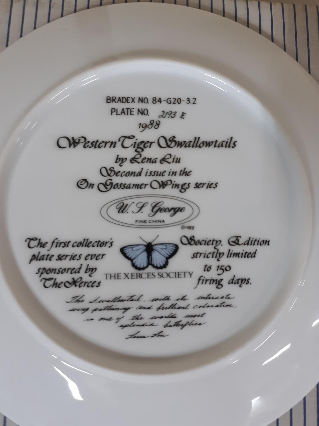WJ George Fine China Butterfly Plates