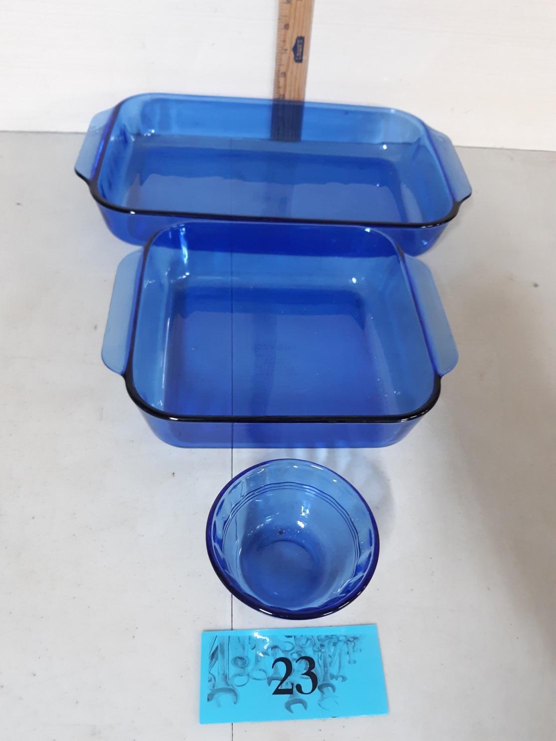 Blue Pyres Dishes, Qty 3