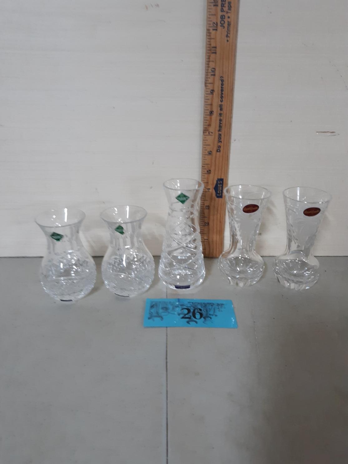 Small Crystal Bud Vases