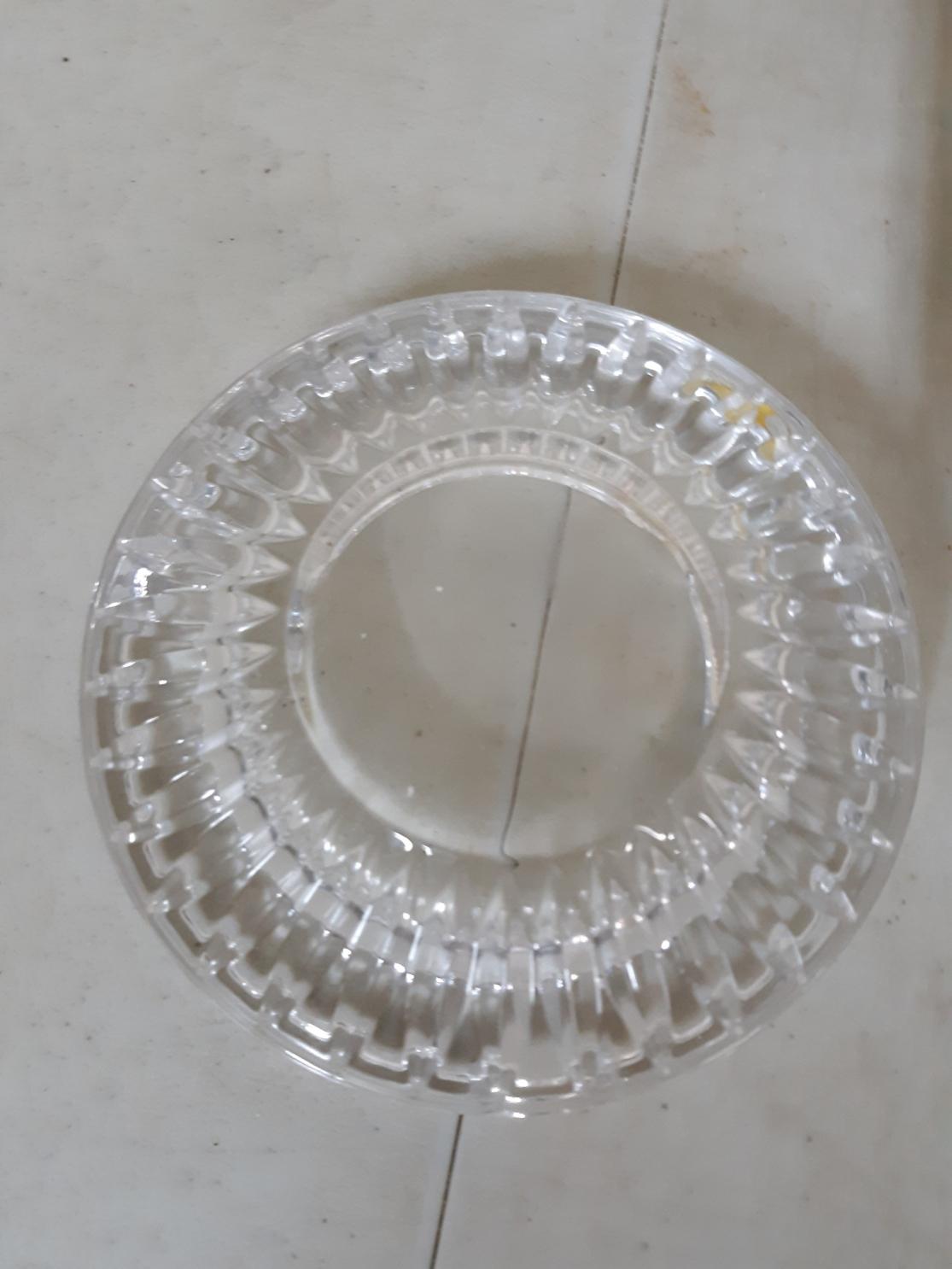 Vintage Round Faceted Crystal Glass Ashtrays