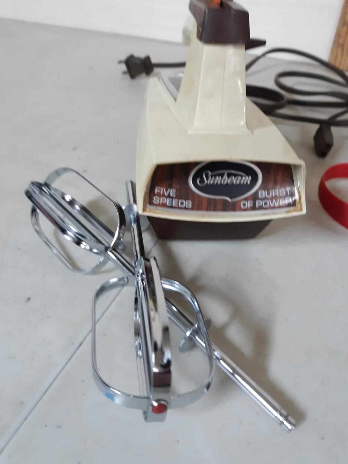 Kitchen Lot, Vintage Sunbeam Mixer, Hand Mixer, etc.