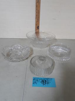 Clear Glass Lot, Serving dishes, top