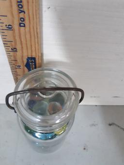 Vintage Jar with Marbles