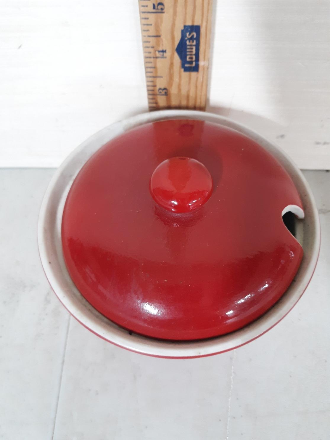 Vintage Red Soup Dish