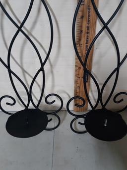 Decorative Metal Lot, Candle Holders, Tray