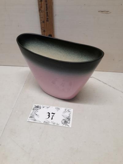 Vintage Mid-Century Pink Black Vase