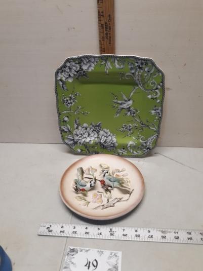 3D Bluejay Plate, Green Bird Plate