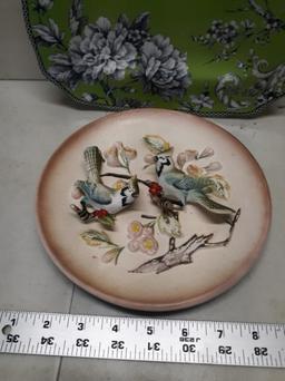 3D Bluejay Plate, Green Bird Plate