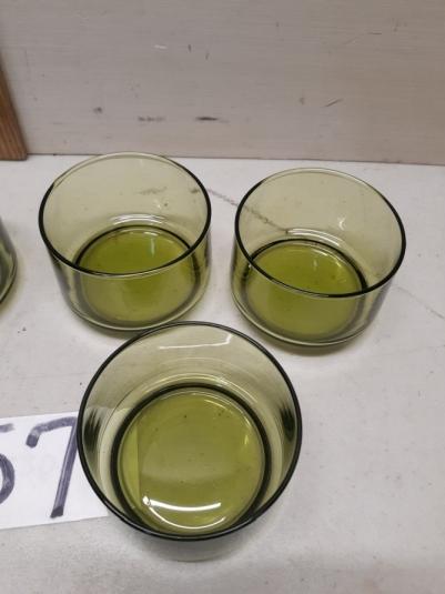 Vintage Green Glass Stackable Tumblers