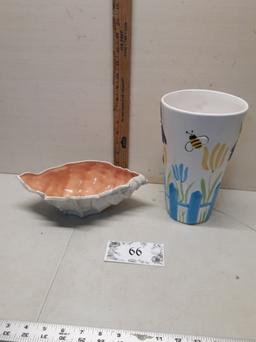 Shell Dish, Bee Vase