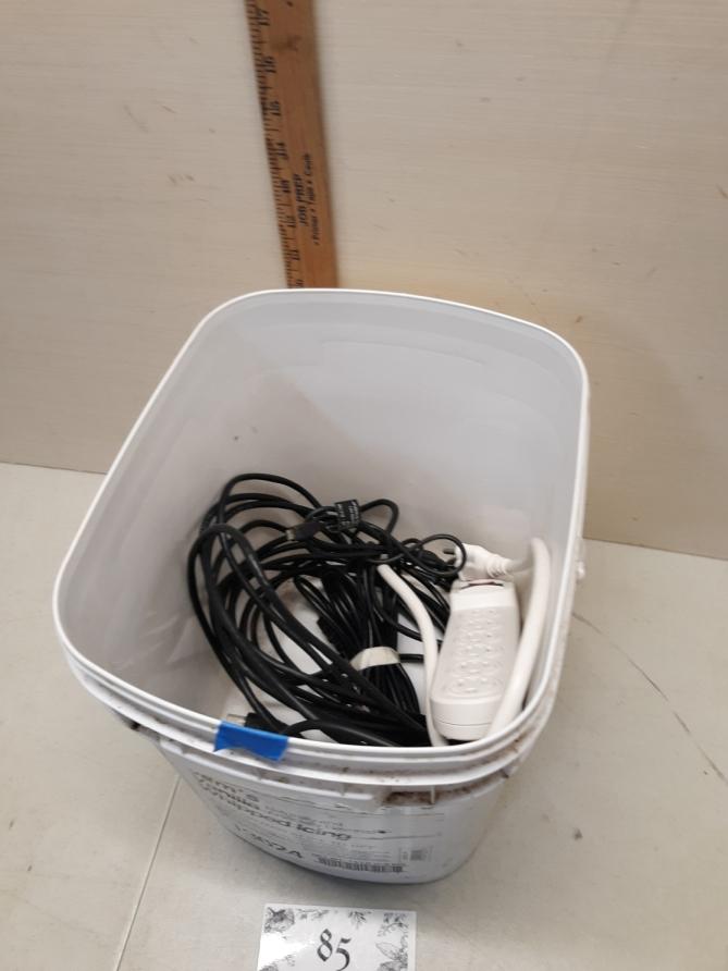 Bucket of Cables, Surge Protector, Wires