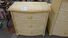 wicker dresser, 3 drawers 30in tall and 30in wide