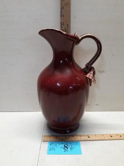 Pottery Barn Palermo Red Rustic Farmhouse Ceramic Pitcher