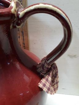 Pottery Barn Palermo Red Rustic Farmhouse Ceramic Pitcher
