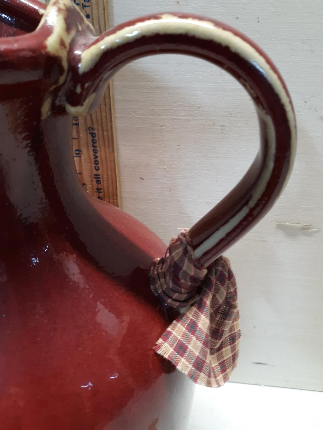 Pottery Barn Palermo Red Rustic Farmhouse Ceramic Pitcher