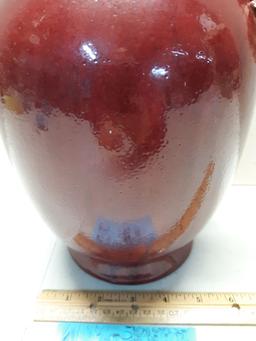 Pottery Barn Palermo Red Rustic Farmhouse Ceramic Pitcher