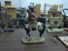 statue by famous native american artist, Daniel Monfort original piece titled "Apache" from 1989 12i