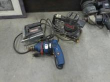 power tool lot, 3 pieces includes a craftsman sander, craftsman saber saw, and a power craft pro 3/8