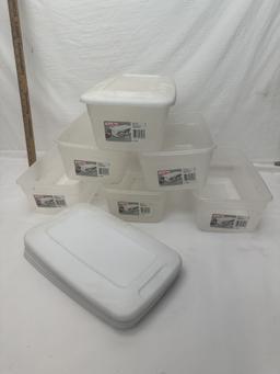 (6) Sterilite Shoebox Size Lidded Storage Totes