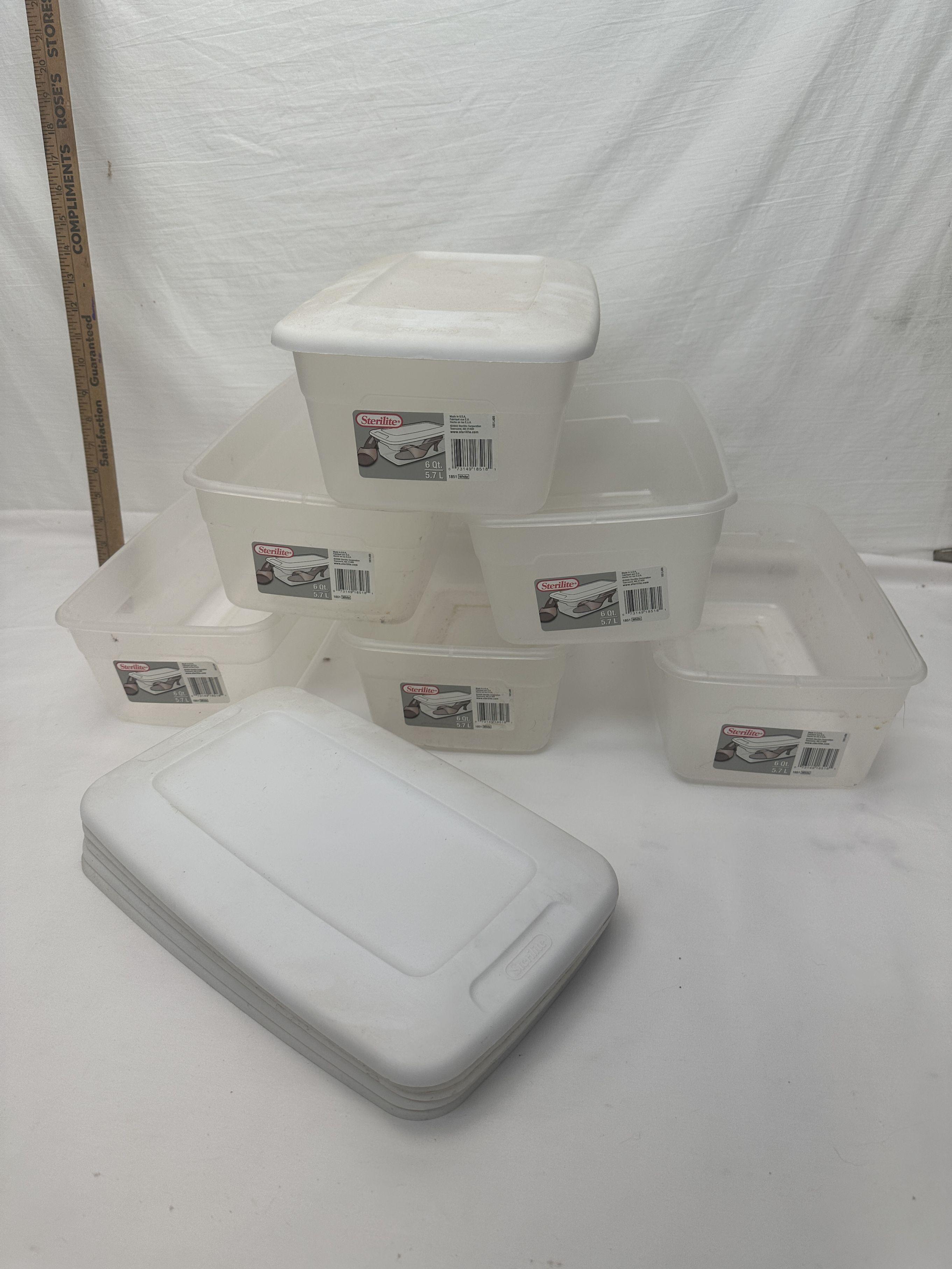 (6) Sterilite Shoebox Size Lidded Storage Totes