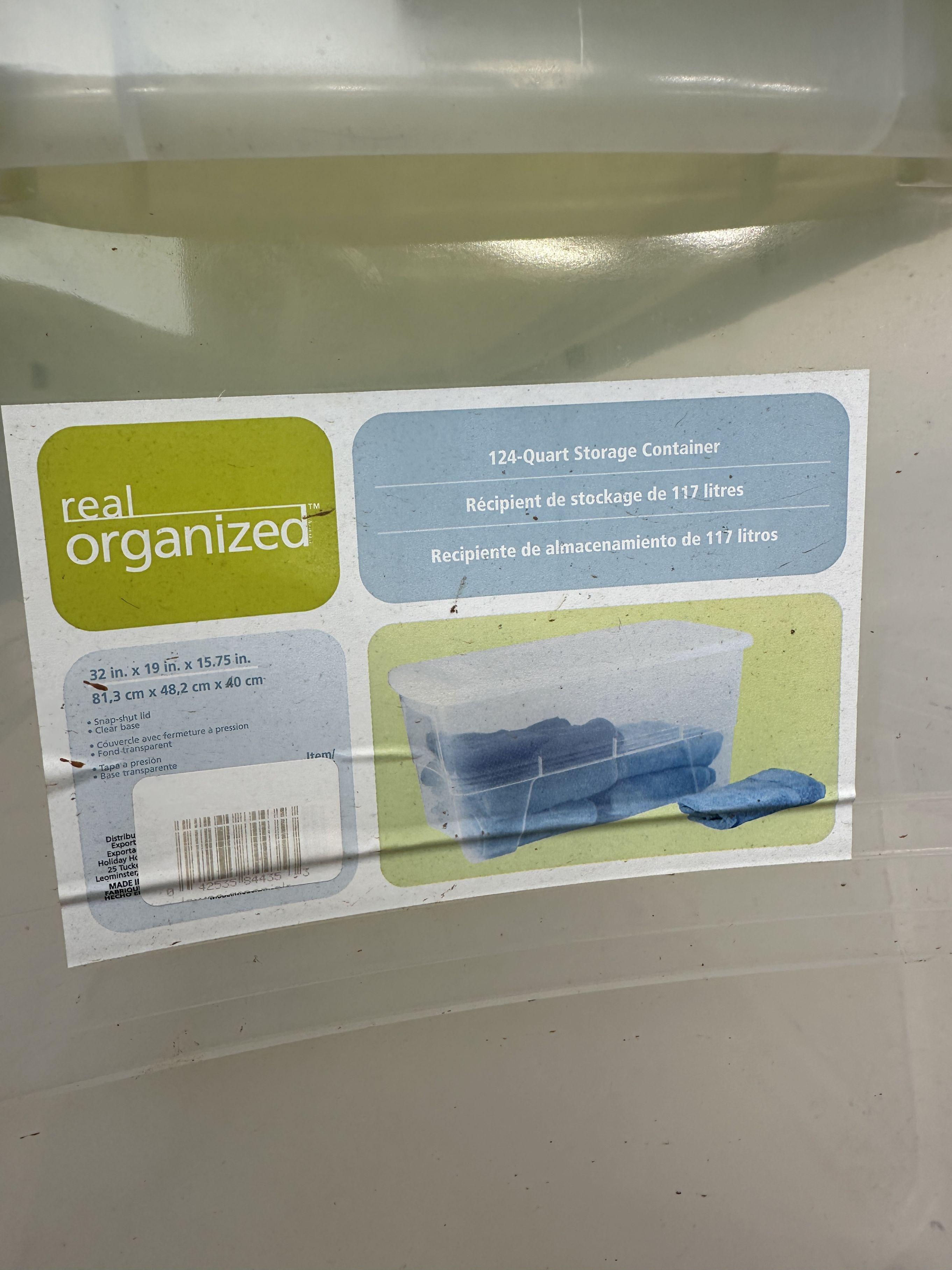 Real Organized 31 Gallon Lidded Tote (Local Pick Up Only)