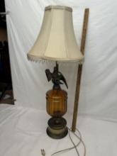 Vintage Amber Glass Table Lamp