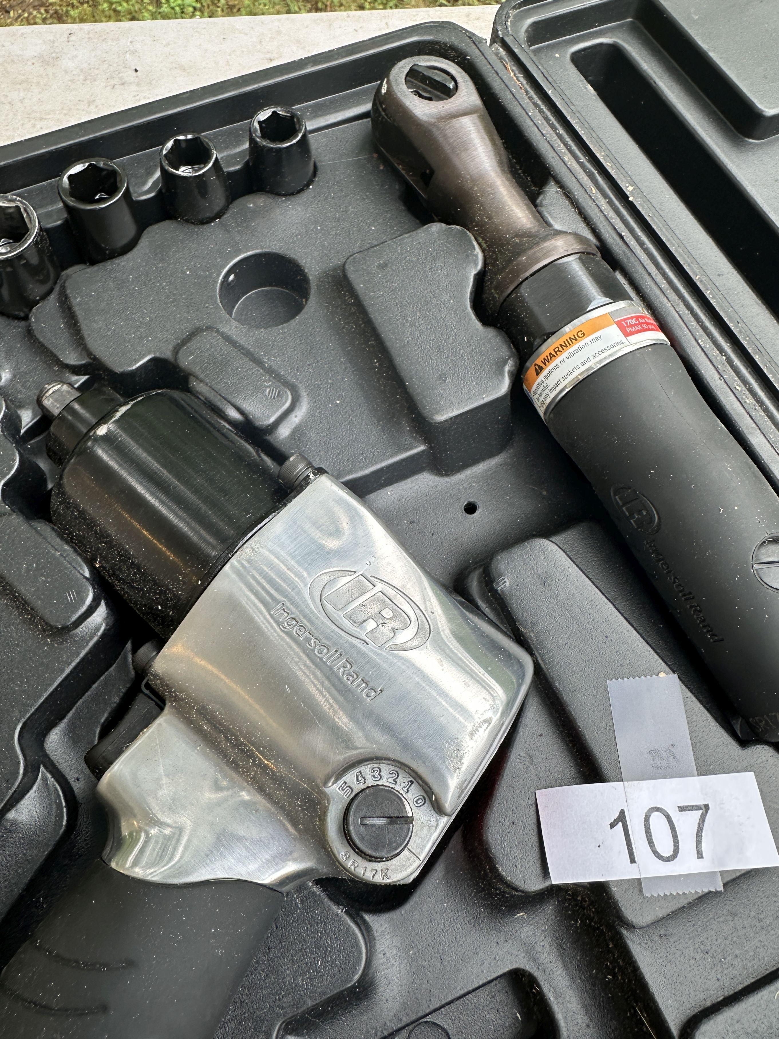 Ingersol Rand 1/2 in Impact Pneumatic Ratchets in Case with Sockets