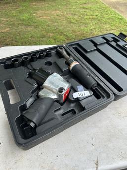 Ingersol Rand 1/2 in Impact Pneumatic Ratchets in Case with Sockets