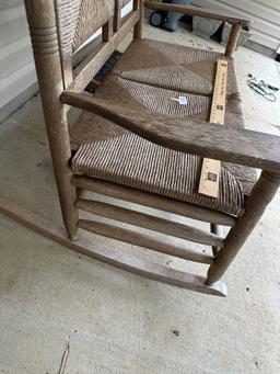 Nice Wooden 2 Seater Rocking Chair (Local Pick Up Only)