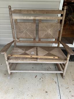 Nice Wooden 2 Seater Rocking Chair (Local Pick Up Only)