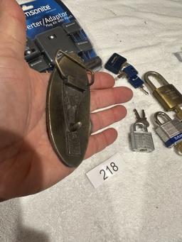 Box Lot/Pad Locks, ROLEX Spoons, Peterbilt Belt Buckle, ETC