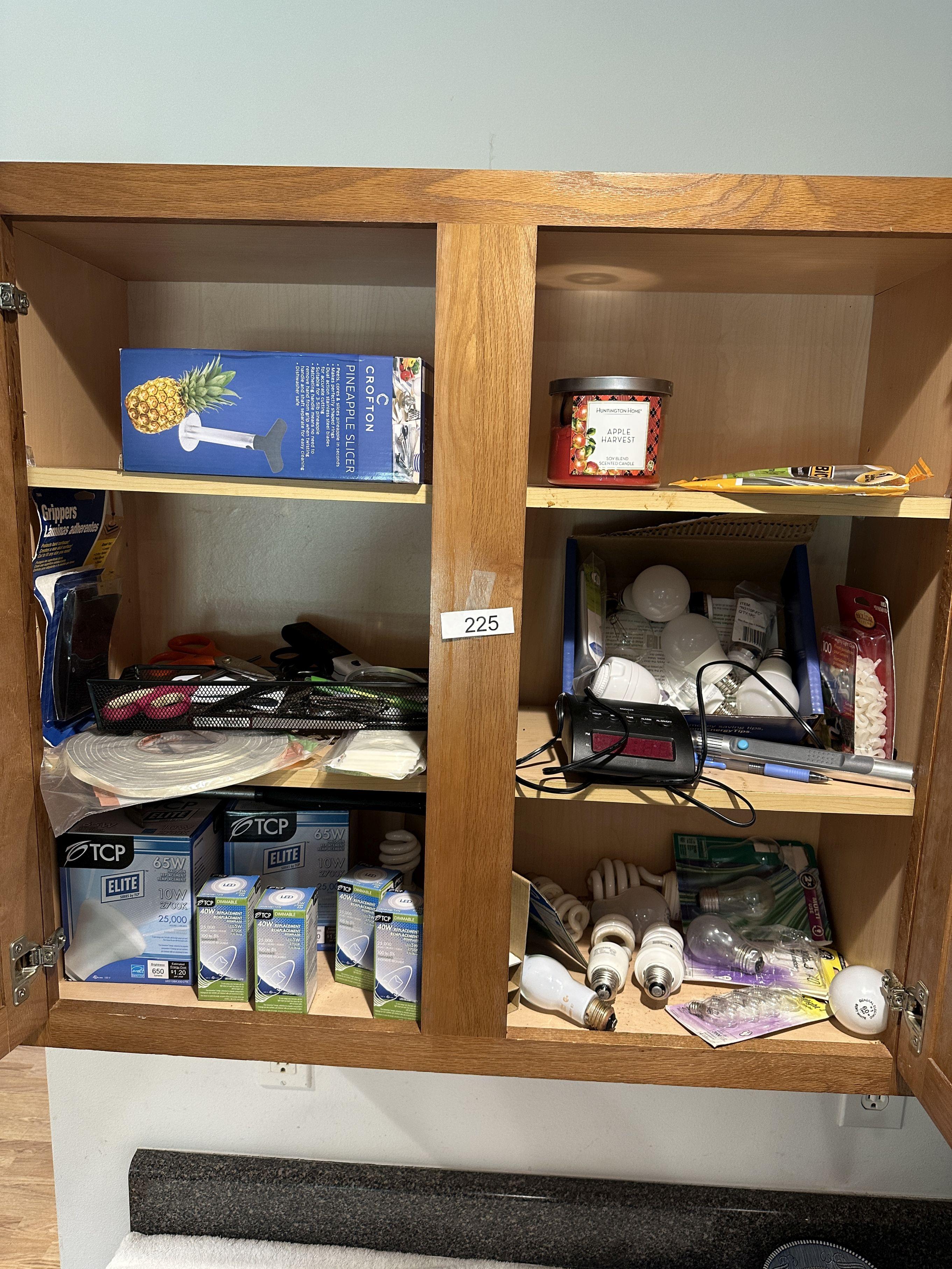 Cabinet Full of Light Bulbs, Hammer, ETC