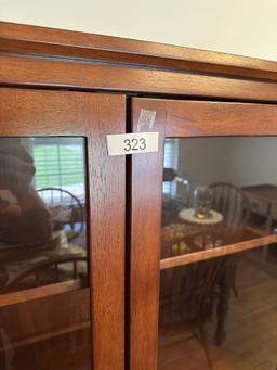 Nice Cherry Double Book Shelf with Glass Doors (Local Pick Up Only)