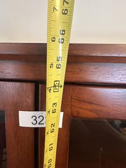 Nice Cherry Double Book Shelf with Glass Doors (Local Pick Up Only)