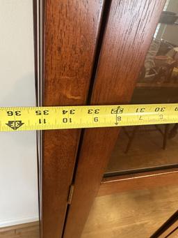Nice Cherry Double Book Shelf with Glass Doors (Local Pick Up Only)