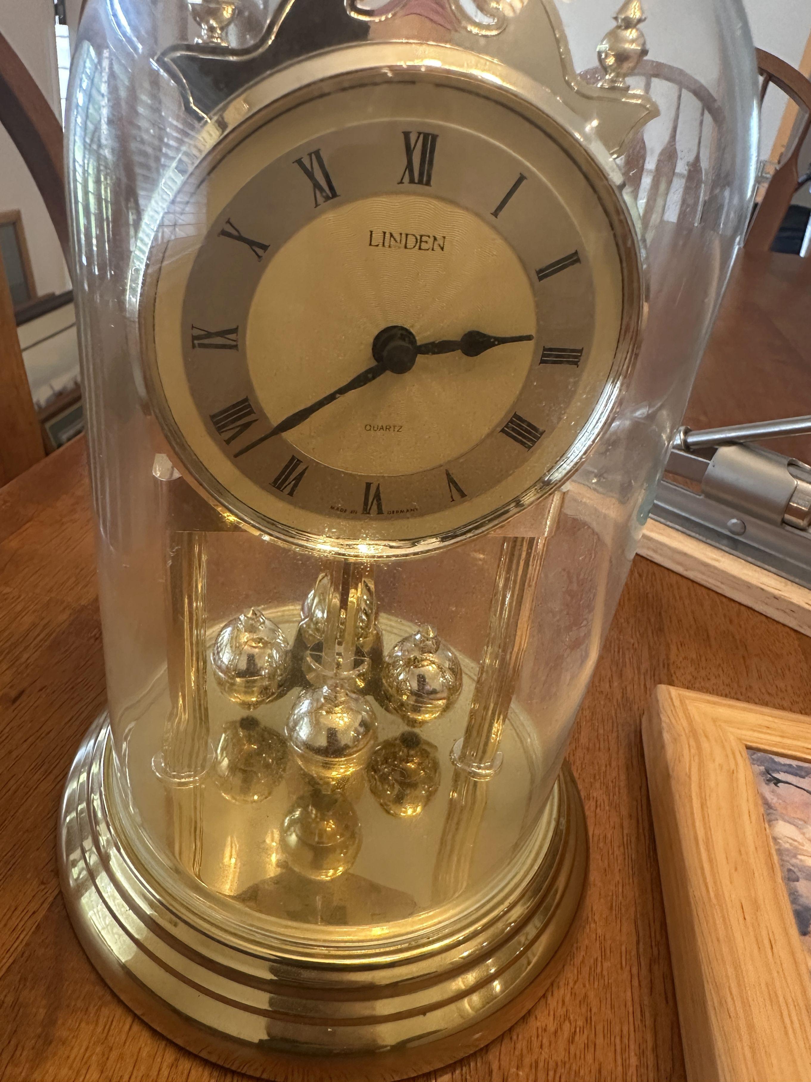 Box Lot/Décor Metal Sconces, Anniversary Clock, Walking Stick, ETC