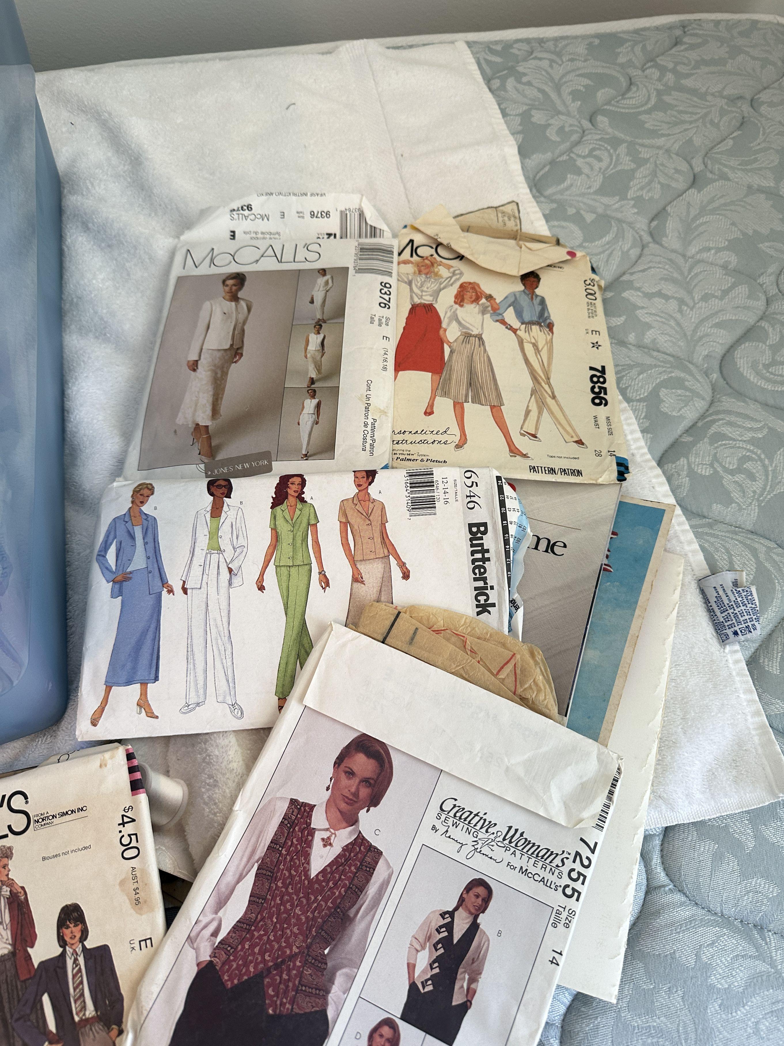 Rubbermaid Tote Full of Clothes Making Patterns, ETC