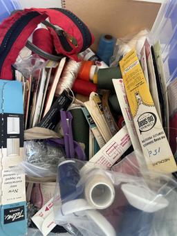 Flip Lid Tote Full of Misc Sewing Items