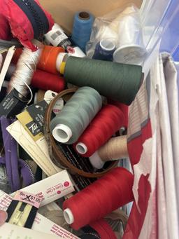 Flip Lid Tote Full of Misc Sewing Items