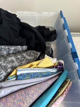 FlipLid Tote Full of Misc Length Fabric/Cloth
