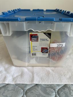 FlipLid Tote Full of Misc Length Fabric/Cloth