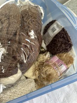 Rubbermaid Tote Full of Yarn