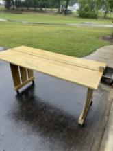 Approx 6 1/2 Ft Long Crafts Table on Wheels (Local Pick Up Only)