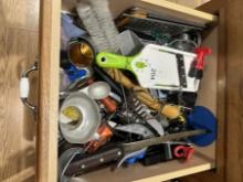 Drawer Full of Utensils, Knife Shapeners, ETC