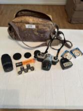Nice PENTAX K1000 Camera with Accessories and Bag