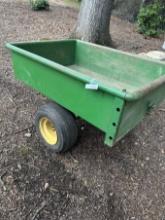 Large Heavy Green Pull Behind Flip Rear Dump Trailer (Local Pick Up Only)